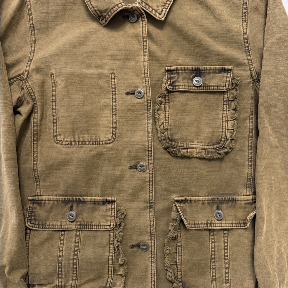 Anthropologie Ruffled Utility Jacket - Picture 4 of 6